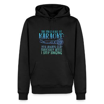The First Rule Of Karaoke 2 - Männer Premium Bio Hoodie - Schwarz - Vorne - Nico (187cm)