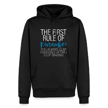 The First Rule Of Karaoke 3 - Männer Premium Bio Hoodie - Schwarz - Vorne - Nico (187cm)