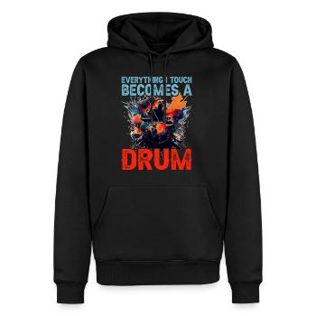 Everything I Touch Becomes A Drum 16 - Männer Premium Bio Hoodie - Schwarz - Vorne - Nico (187cm)