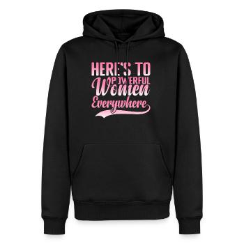 Voici aux femmes puissantes partout dans le monde 6 - Sweat à capuche Premium bio Homme - noir - Devant - Nico (187cm)