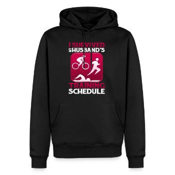 I Survived My Husband's Training Schedule 20 - Männer Premium Bio Hoodie - Schwarz - Vorne - Nico (187cm)