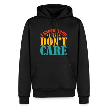 Je comprends, je m’en fiche 8 - Sweat à capuche Premium bio Homme - noir - Devant - Nico (187cm)