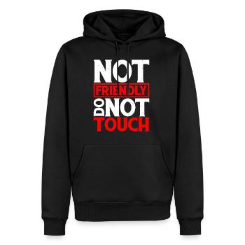Pas amical, ne touchez pas 29 - Sweat à capuche Premium bio Homme - noir - Devant - Nico (187cm)