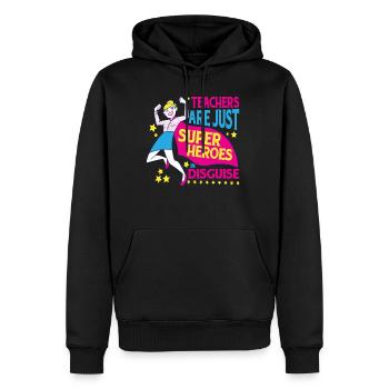Teachers Are Just Superheroes In Disguise 16 - Männer Premium Bio Hoodie - Schwarz - Vorne - Nico (187cm)
