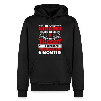 The Only Difference Between A Conspiracy 9 - Männer Premium Bio Hoodie - Schwarz - Vorne - Nico (187cm)