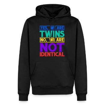 Yes, We Are Twins, No, We Are Not Identical 10 - Männer Premium Bio Hoodie - Schwarz - Vorne - Nico (187cm)