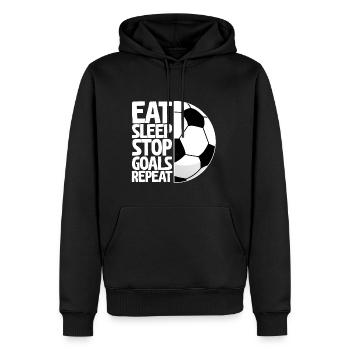 Eat Sleep Stop Goals Repeat 2 - Männer Premium Bio Hoodie - Schwarz - Vorne - Nico (187cm)