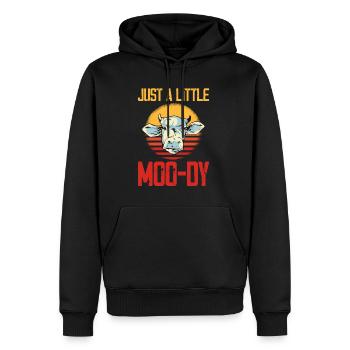 Just A Little Moo-dy 3 - Männer Premium Bio Hoodie - Schwarz - Vorne - Nico (187cm)