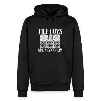 Tile Guys Are A Good Lay 4 - Men’s Premium Organic Hoodie - black - Front - Nico (187cm)