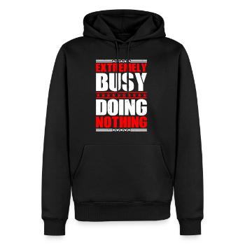 Extremely Busy Doing Nothing 17 - Männer Premium Bio Hoodie - Schwarz - Vorne - Nico (187cm)