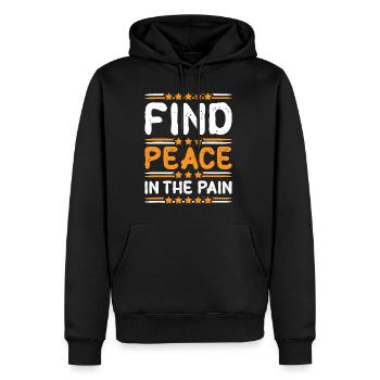Trouver la paix dans la douleur 13 - Sweat à capuche Premium bio Homme - noir - Devant - Nico (187cm)