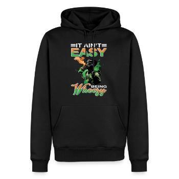 Ce n’est pas facile d’être Wheezy 20 - Sweat à capuche Premium bio Homme - noir - Devant - Nico (187cm)