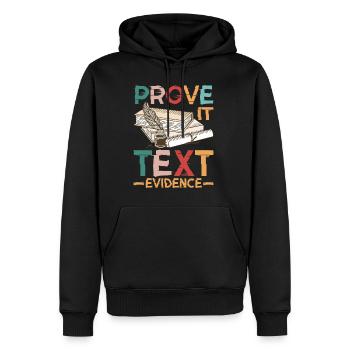 Prouvez-le, preuve textuelle 38 - Sweat à capuche Premium bio Homme - noir - Devant - Nico (187cm)