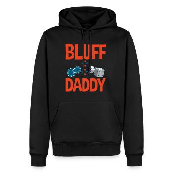 Bluff Daddy 2 - Männer Premium Bio Hoodie - Schwarz - Vorne - Nico (187cm)