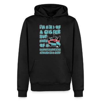 Je suis un peu un golfeur mais plus un buveur de bière 4 - Sweat à capuche Premium bio Homme - noir - Devant - Nico (187cm)
