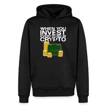 Lorsque vous investissez tout dans Crypto 2 - Sweat à capuche Premium bio Homme - noir - Devant - Nico (187cm)