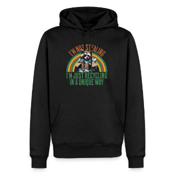 I'm Not Stealing i'm just Recycling in a Unique - Männer Premium Bio Hoodie - Schwarz - Vorne - Nico (187cm)