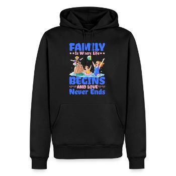 Family Is Where Life Begins And Love Never Ends 2 - Männer Premium Bio Hoodie - Schwarz - Vorne - Nico (187cm)