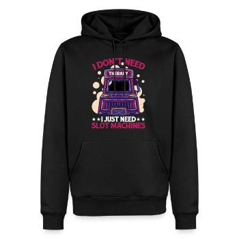 I Don't Need Therapy, I Just Need Slot Machines - Men’s Premium Organic Hoodie - black - Front - Nico (187cm)