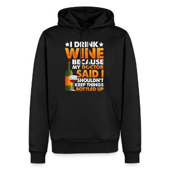 My Doctor Said I Shouldn't Keep Things Bottled Up3 - Männer Premium Bio Hoodie - Schwarz - Vorne - Nico (187cm)