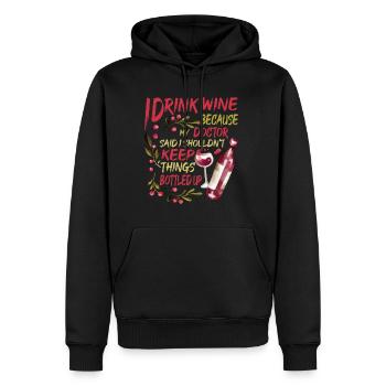 My Doctor Said I Shouldn't Keep Things Bottled Up2 - Männer Premium Bio Hoodie - Schwarz - Vorne - Nico (187cm)