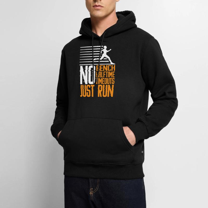 Pas de banc, pas de mi-temps, pas de temps mort, juste 3 points d’arrêt Sweat à capuche Premium bio Homme
