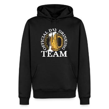 Équipe officielle de consommation d’alcool 3 - Sweat à capuche Premium bio Homme - noir - Devant - Nico (187cm)
