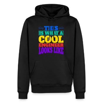 This Is What A Cool Engineer Looks Like 2 - Men’s Premium Organic Hoodie - black - Front - Nico (187cm)