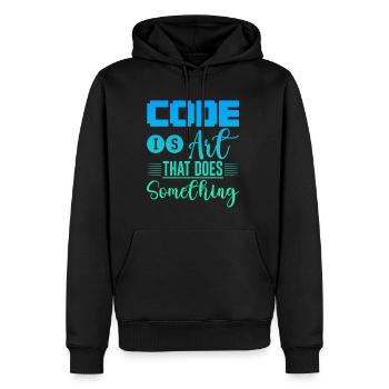 Code Is Art That Does Something 4 - Männer Premium Bio Hoodie - Schwarz - Vorne - Nico (187cm)