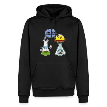 Je pense que vous réagissez de manière excessive 4 - Sweat à capuche Premium bio Homme - noir - Devant - Nico (187cm)