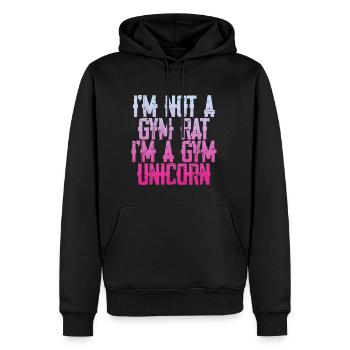 I'm Not A Gym Rat I'm A Gym Unicorn 3 - Männer Premium Bio Hoodie - Schwarz - Vorne - Nico (187cm)