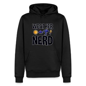 Weather Nerd 2 - Men’s Premium Organic Hoodie - black - Front - Nico (187cm)