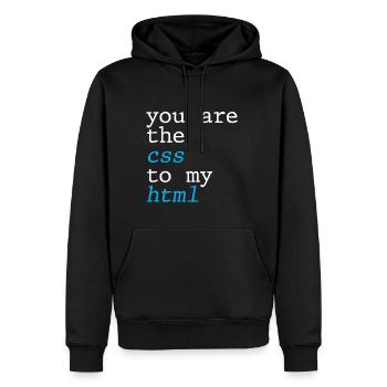 You Are The CSS To My HTML 4 - Men’s Premium Organic Hoodie - black - Front - Nico (187cm)