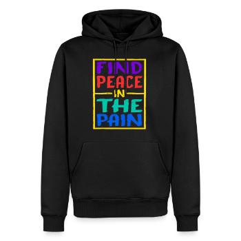 Trouver la paix dans la douleur 15 - Sweat à capuche Premium bio Homme - noir - Devant - Nico (187cm)