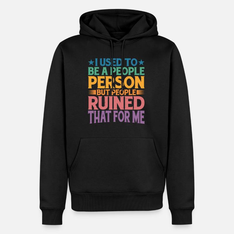 J’étais une personne sociable 22 - Sweat à capuche Premium bio Homme - noir