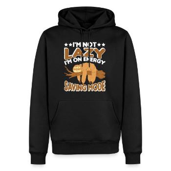 Je ne suis pas paresseux Je suis en mode d’économie d’énergie 6 - Sweat à capuche Premium bio Homme - noir - Devant - Nico (187cm)