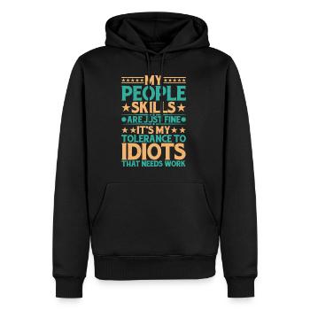 C’est ma tolérance aux idiots qui a besoin de travail 13 - Sweat à capuche Premium bio Homme - noir - Devant - Nico (187cm)