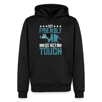 Pas amical, ne touchez pas 34 - Sweat à capuche Premium bio Homme - noir - Devant - Nico (187cm)