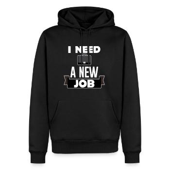 J’ai besoin d’un nouvel emploi 2 - Sweat à capuche Premium bio Homme - noir - Devant - Nico (187cm)