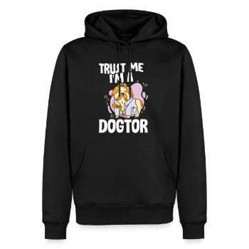 Croyez-moi, je suis un Dogtor 4 - Sweat à capuche Premium bio Homme - noir - Devant - Nico (187cm)