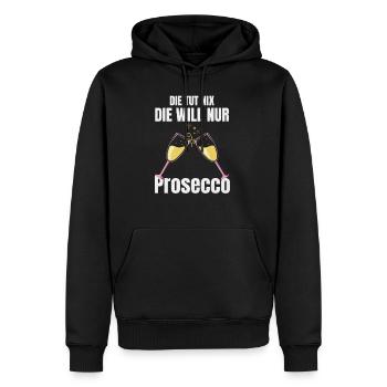 Elle ne fait rien, elle veut juste du Prosecco drôle - Sweat à capuche Premium bio Homme - noir - Devant - Nico (187cm)