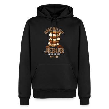 Plus de Jésus, moins de moi Camping Chocolate - Sweat à capuche Premium bio Homme - noir - Devant - Nico (187cm)