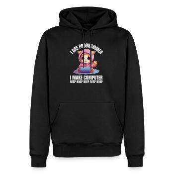 Ich bin Programmierer. Ich mache Computer Beep - Männer Premium Bio Hoodie - Schwarz - Vorne - Nico (187cm)