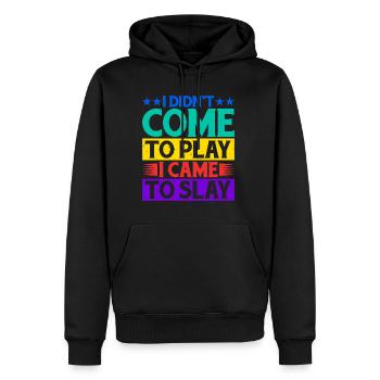 Je ne suis pas venu pour jouer, je suis venu pour tuer 8 - Sweat à capuche Premium bio Homme - noir - Devant - Nico (187cm)