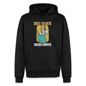 Bier formte diesen Körper Grillen Biertrinker - Männer Premium Bio Hoodie - Schwarz - Vorne - Nico (187cm)