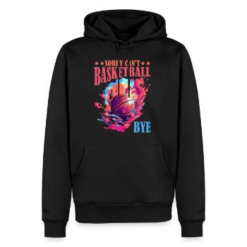 Désolé ne peut pas Basketball Bye 5 - Sweat à capuche Premium bio Homme - noir - Devant - Nico (187cm)