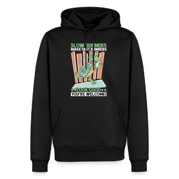 Slow Runners Make Fast Runners Look Good 12 - Männer Premium Bio Hoodie - Schwarz - Vorne - Nico (187cm)
