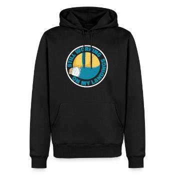 Toujours en train de travailler sur mes atterrissages 6 - Sweat à capuche Premium bio Homme - noir - Devant - Nico (187cm)