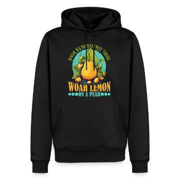 Woah We're Halfway There, Woah Lemon On A Pear 9 - Männer Premium Bio Hoodie - Schwarz - Vorne - Nico (187cm)