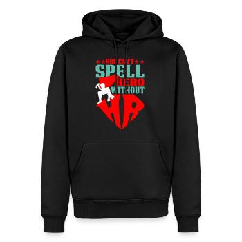 You Can't Spell Hero Without Hr 5 - Männer Premium Bio Hoodie - Schwarz - Vorne - Nico (187cm)
